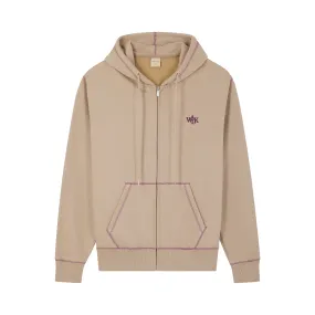 Le hoodie zippé argile