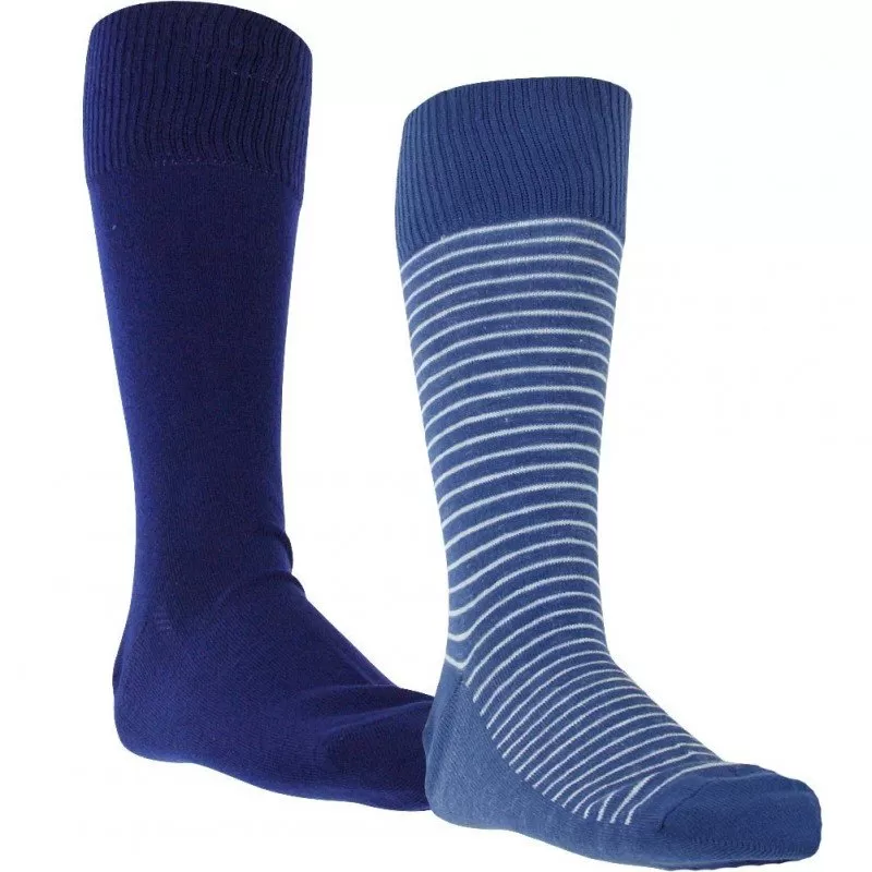 LEVI'S 2 paires de Chaussettes Coton VINTAGE STRIPE Bleu Roi Ciel