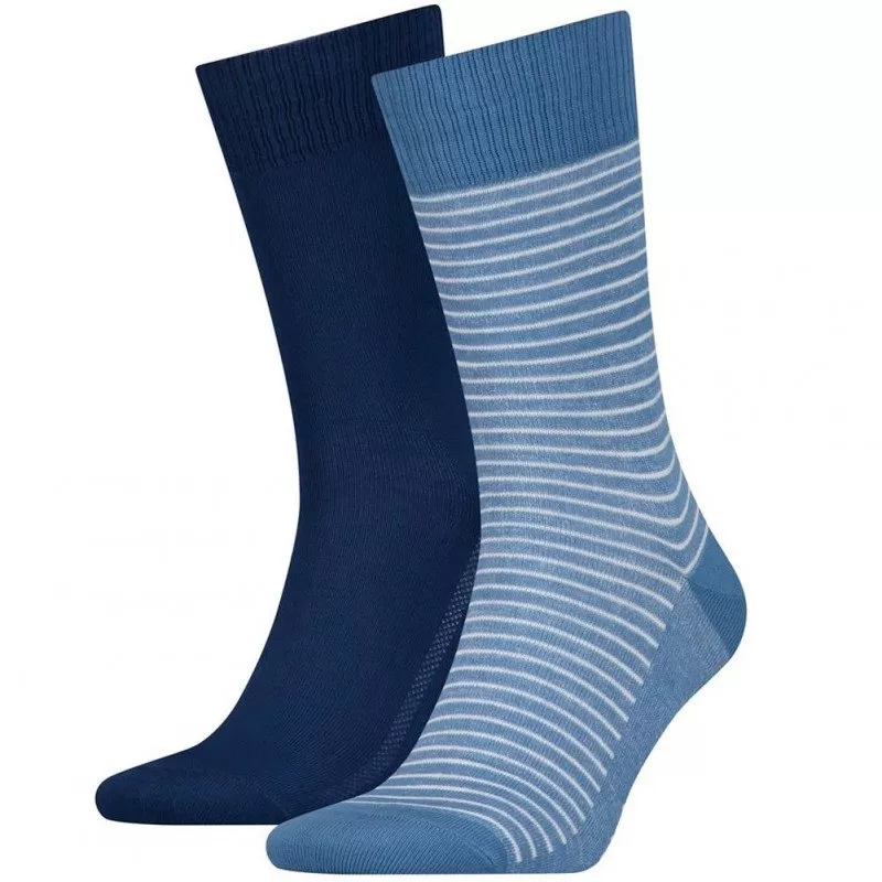 LEVI'S 2 paires de Chaussettes Coton VINTAGE STRIPE Bleu Roi Ciel