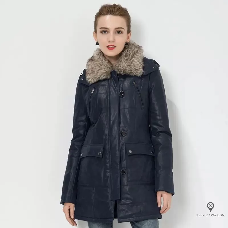 Manteau Aviateur Femme Long Noir