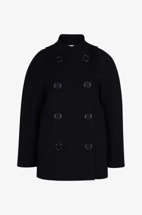 Manteau caban à boutonnage double et col montant