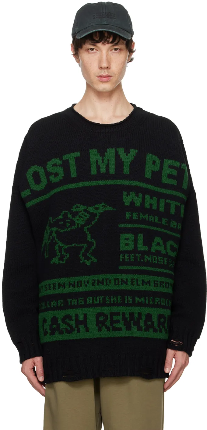   MM6 Maison Margiela  Black 'Lost My Pet' Sweater