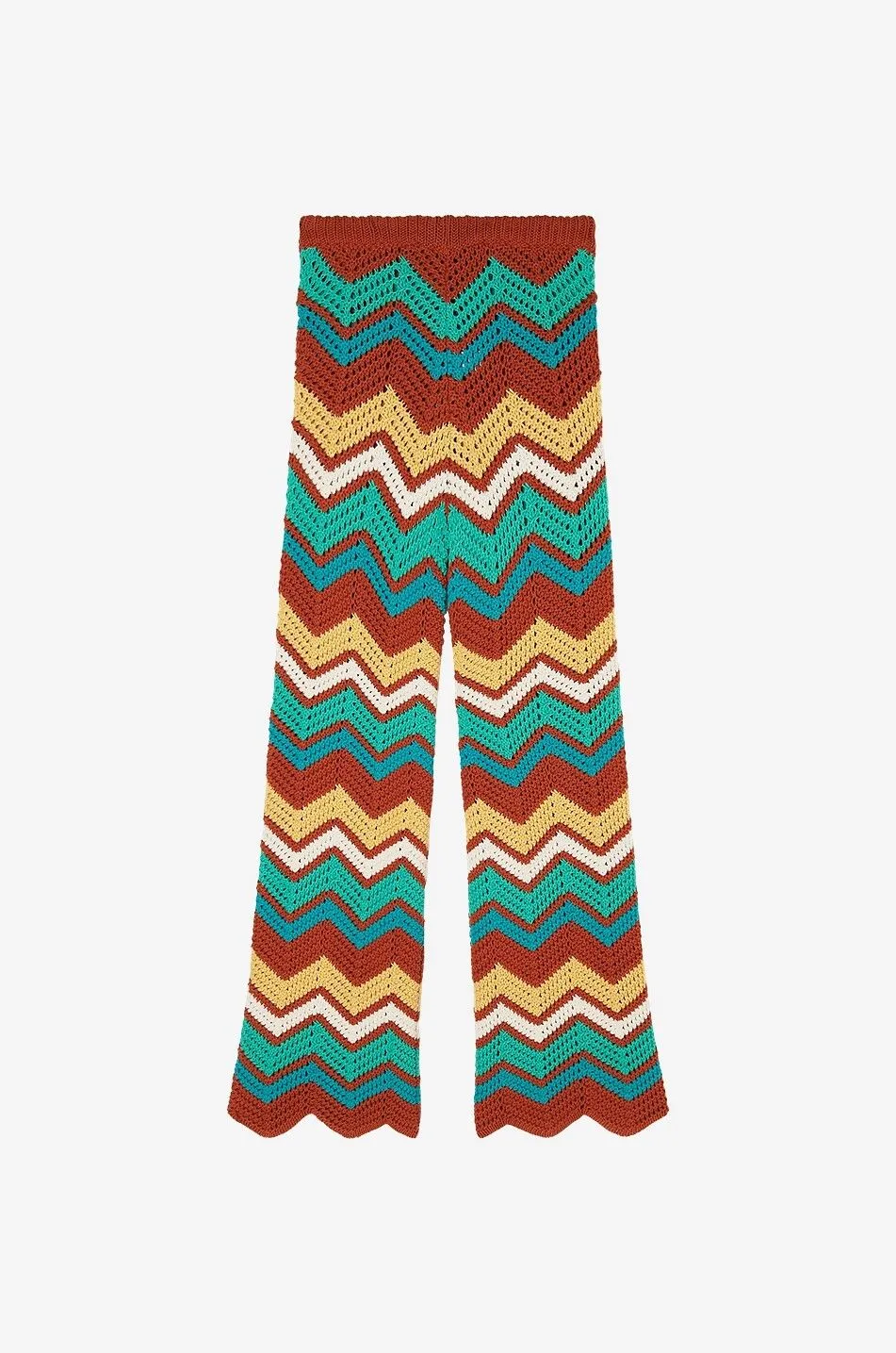 Pantalon large en crochet Kaleidoscopic Chevron