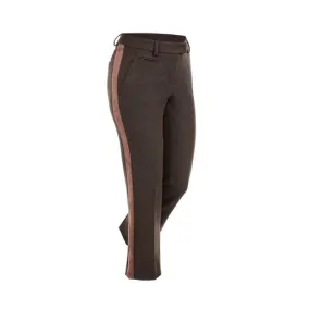 Pantalon à galon Seductive « Blended Wool », brun