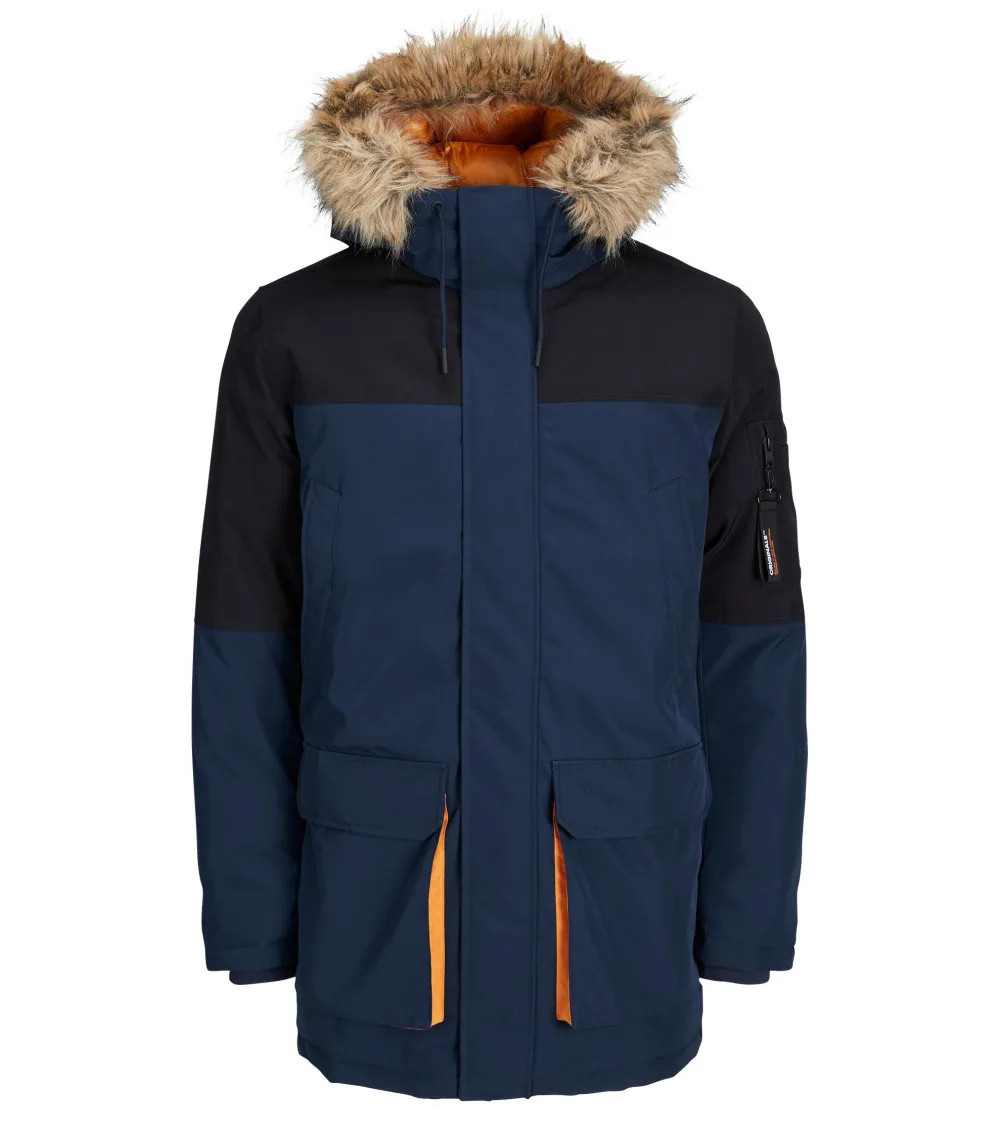 Parka Jack & Jones avec manches longues et col à capuche bleu marine