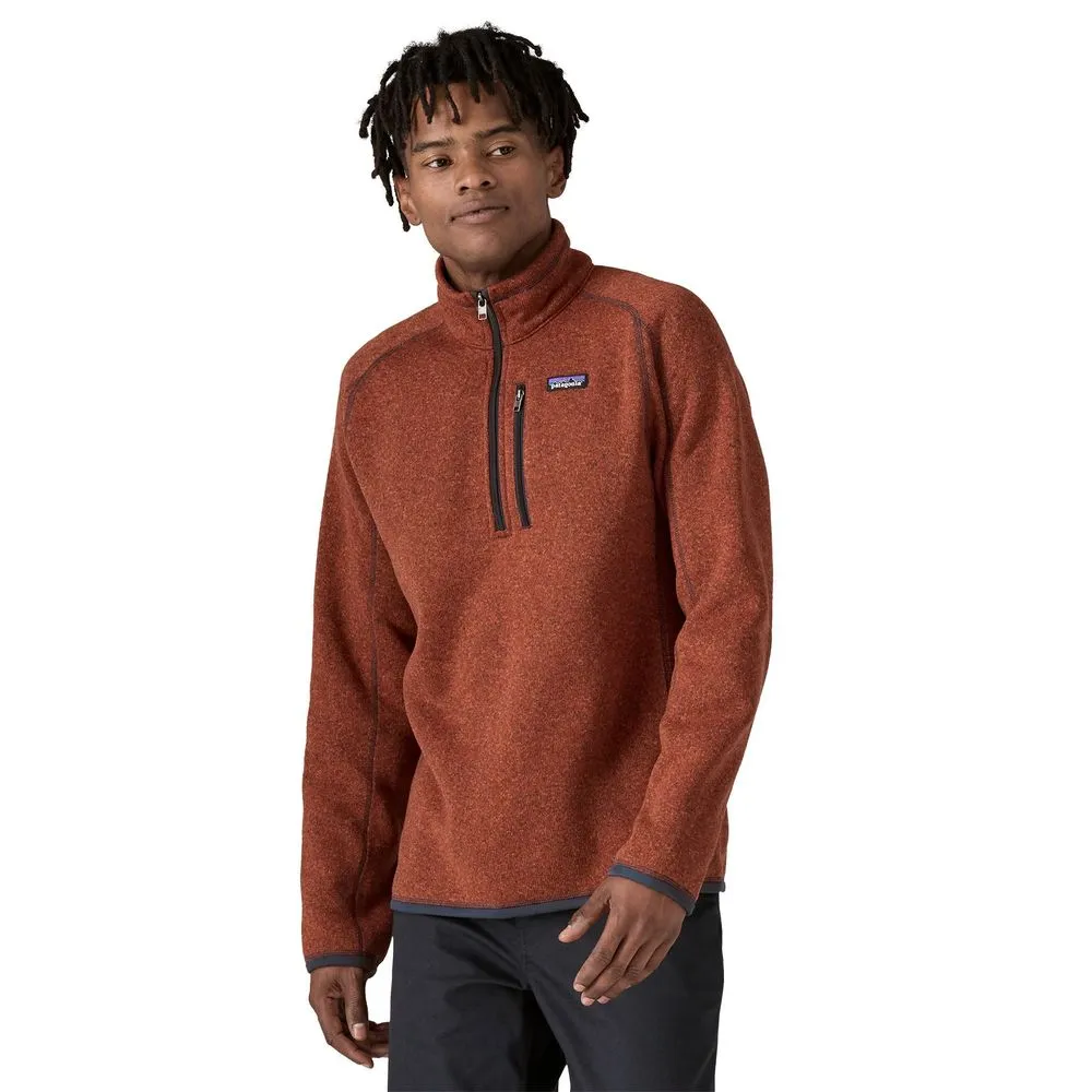 Polaire col zippé en matière recyclée | rouge "m's better sweater 1/4 zip burnished red" homme