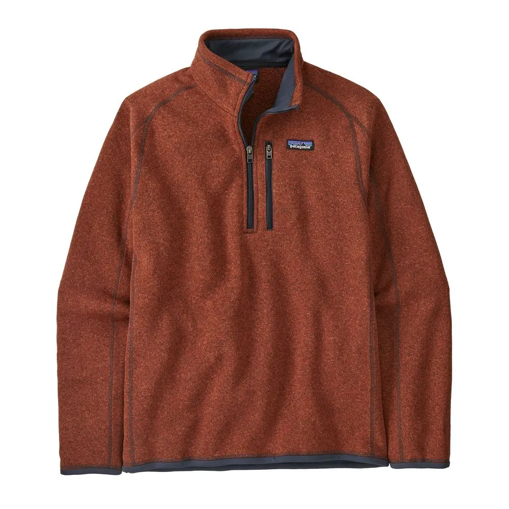 Polaire col zippé en matière recyclée | rouge "m's better sweater 1/4 zip burnished red" homme