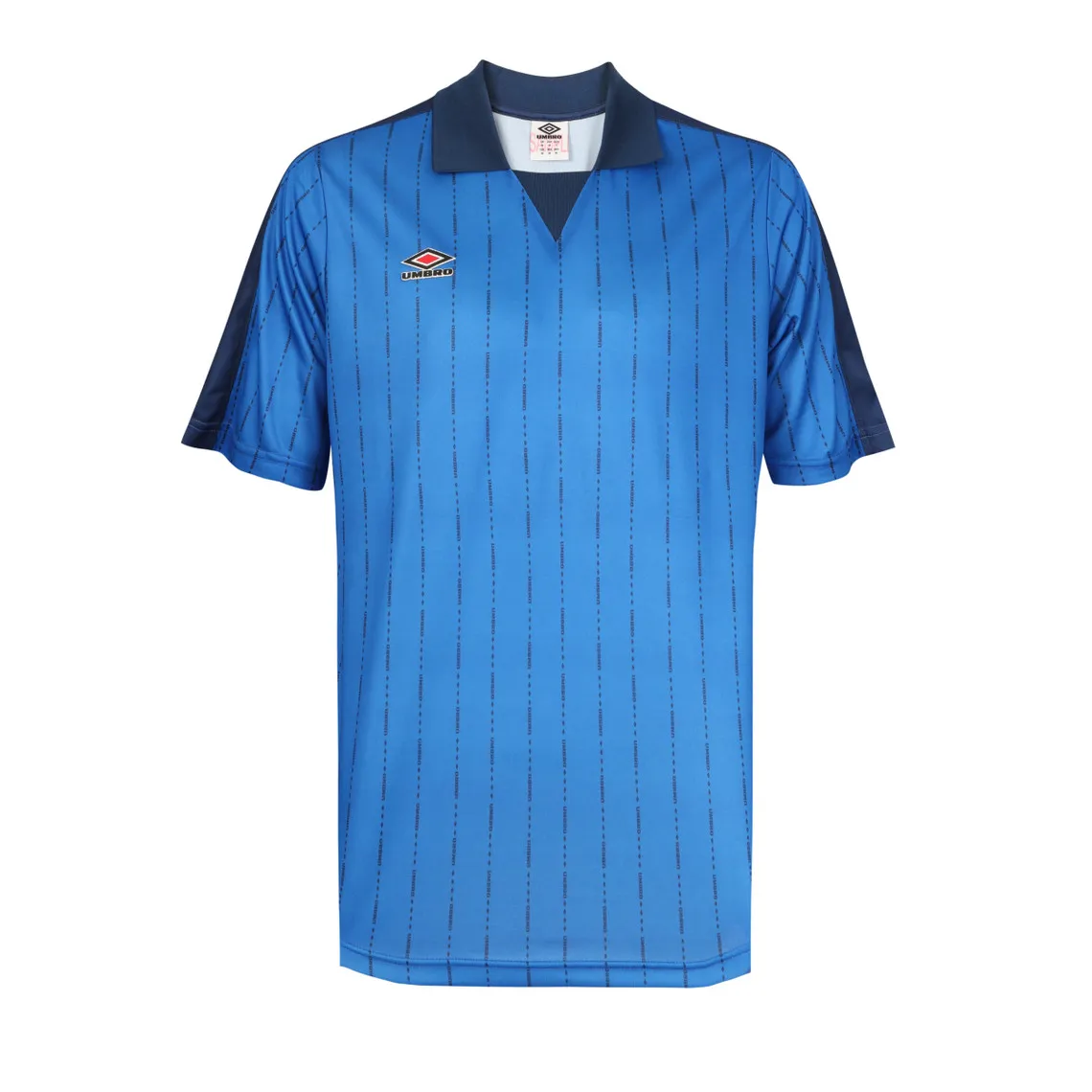 Polo manches courtes rayé bleu en coton Umbro - Maillot de corps Homme sur MenCorner