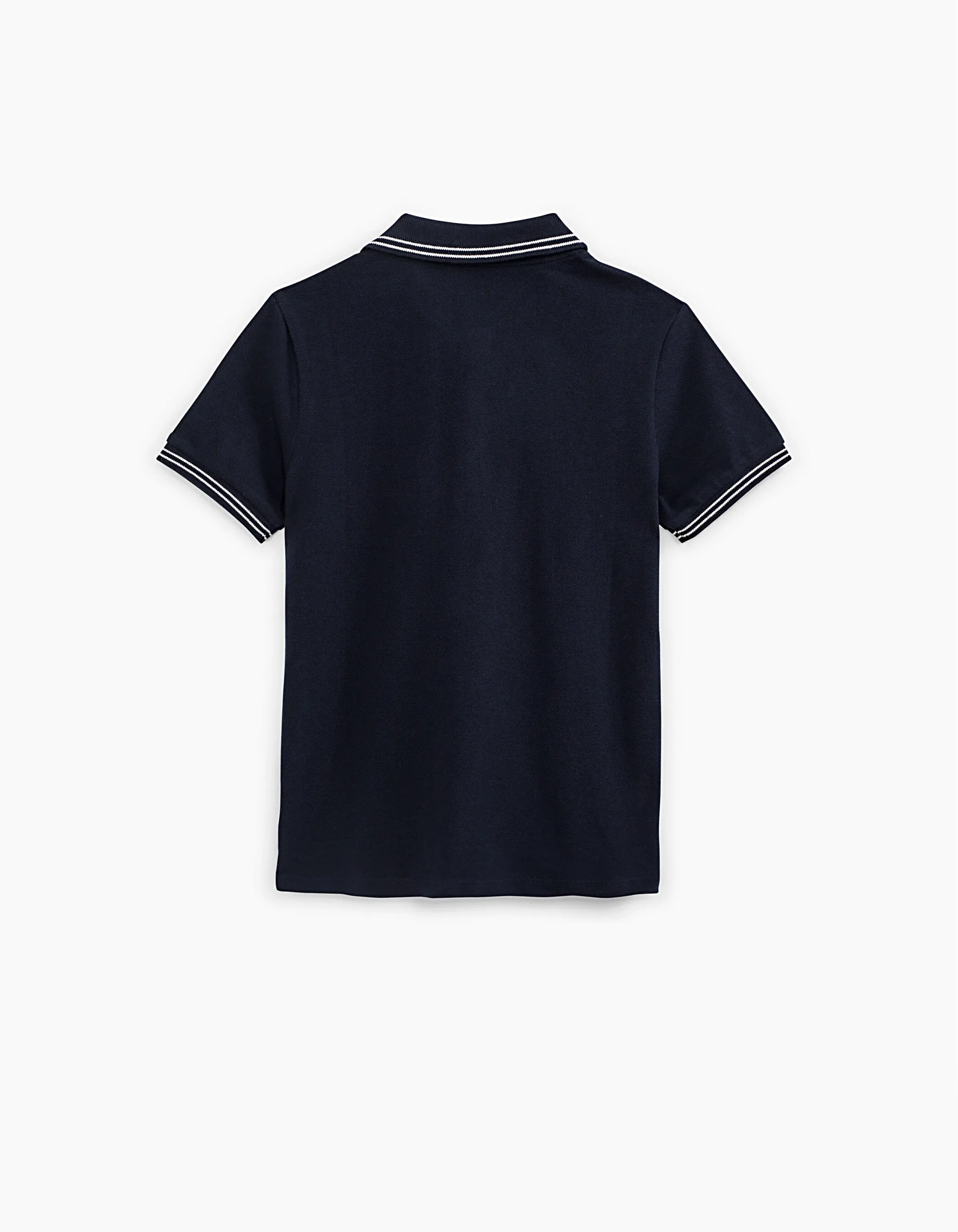 Polo navy en coton bio garçon 