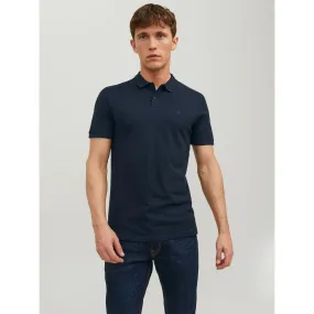 Polo Slim Fit Polo Manches courtes Bleu Marine en coton Scott Jack & Jones - Maillot de corps Homme sur MenCorner