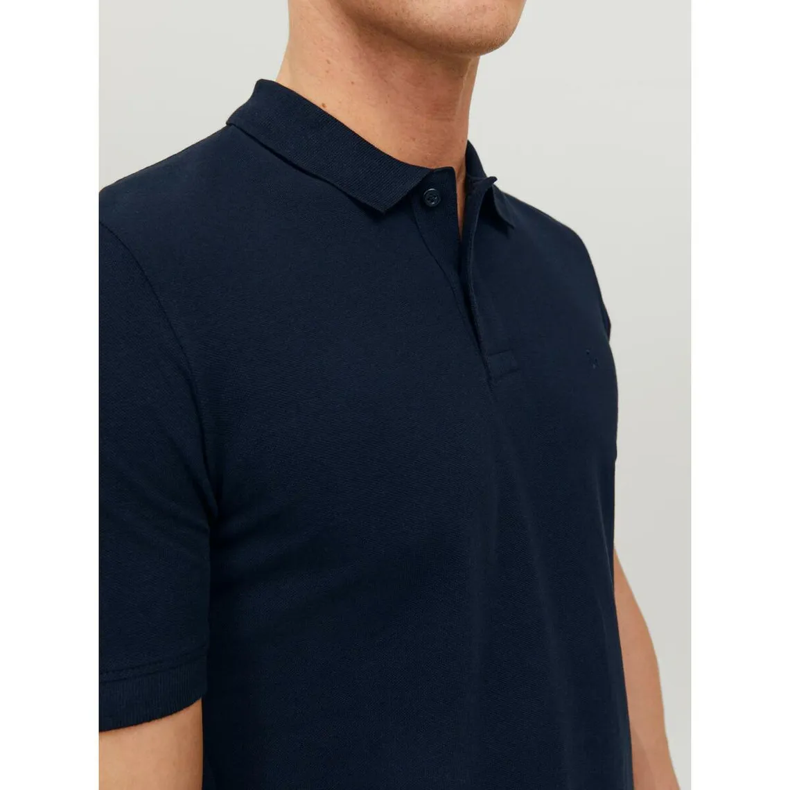 Polo Slim Fit Polo Manches courtes Bleu Marine en coton Scott Jack & Jones - Maillot de corps Homme sur MenCorner