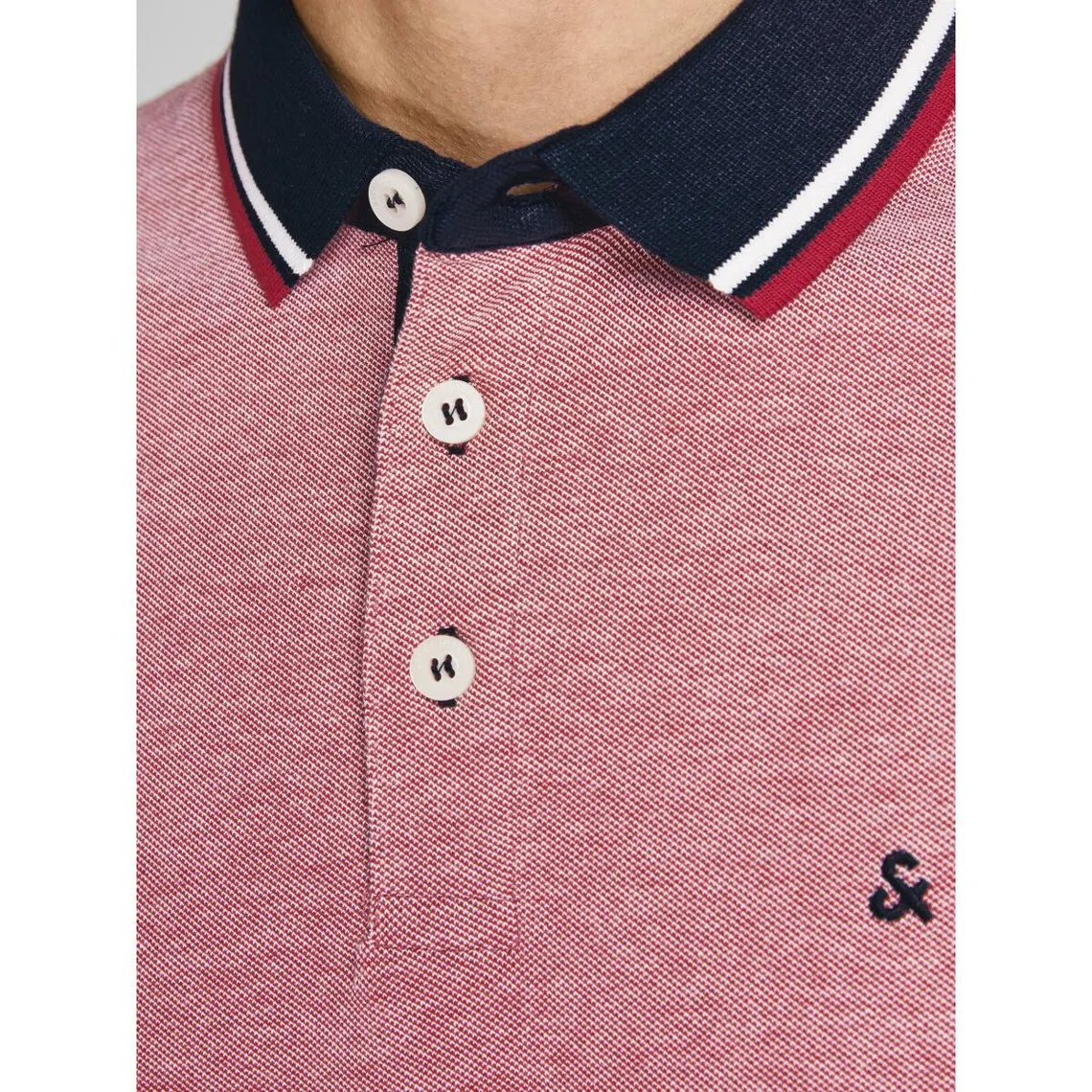 Polo Slim Fit Polo Manches courtes Rouge en coton Todd Jack & Jones - Maillot de corps Homme sur MenCorner