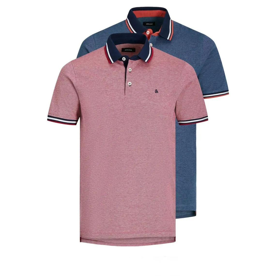 Polo Slim Fit Polo Manches courtes Rouge en coton Todd Jack & Jones - Maillot de corps Homme sur MenCorner