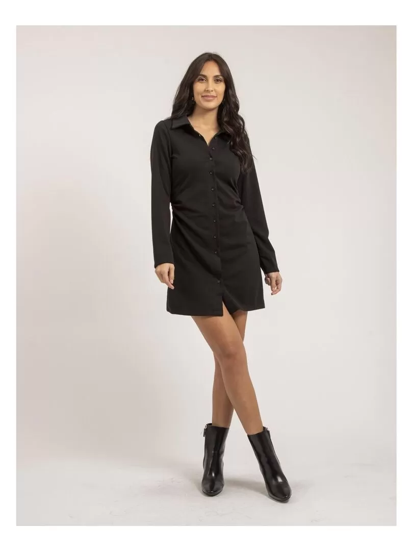 Robe chemise courte IRATIA - Noir