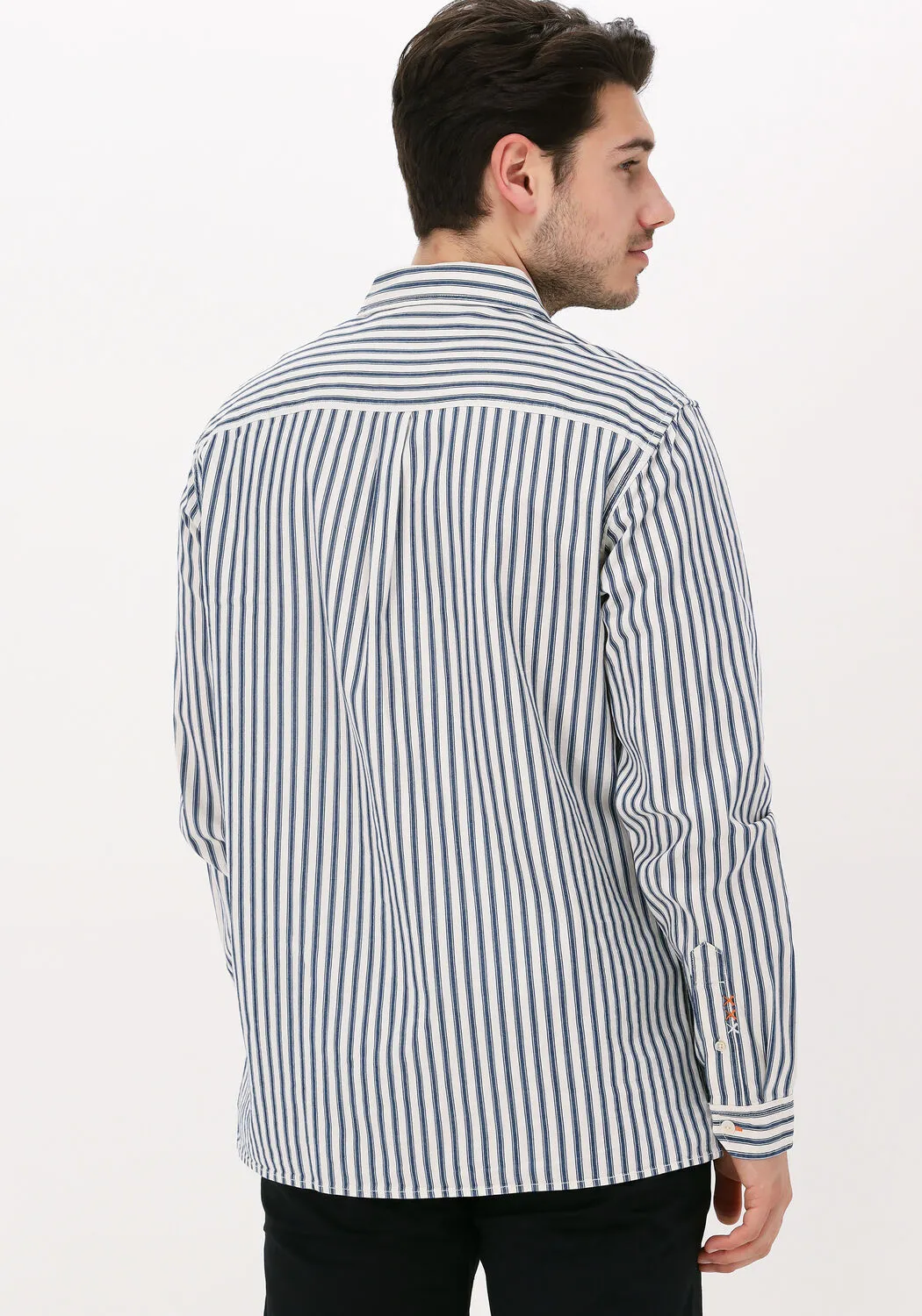 scotch & soda chemise décontracté indigo striped 2-pocket regula bleu foncé