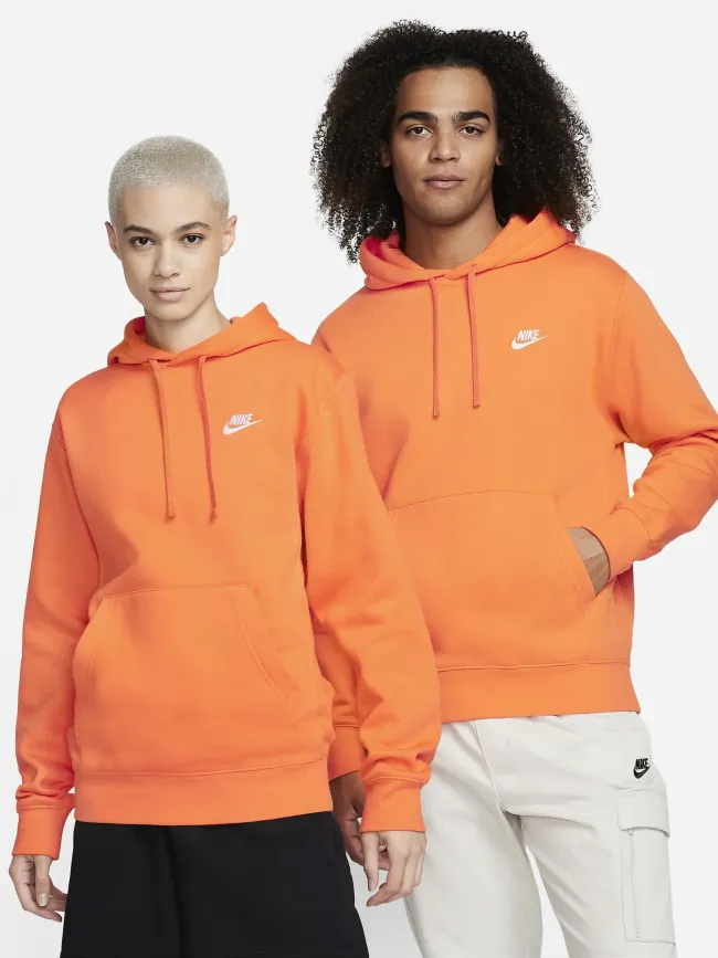 Sweat à capuche nsw club orange homme - Nike | wimod