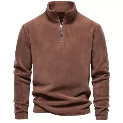 Sweatshirt à demi-zip à col montant pour homme