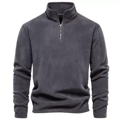 Sweatshirt à demi-zip à col montant pour homme