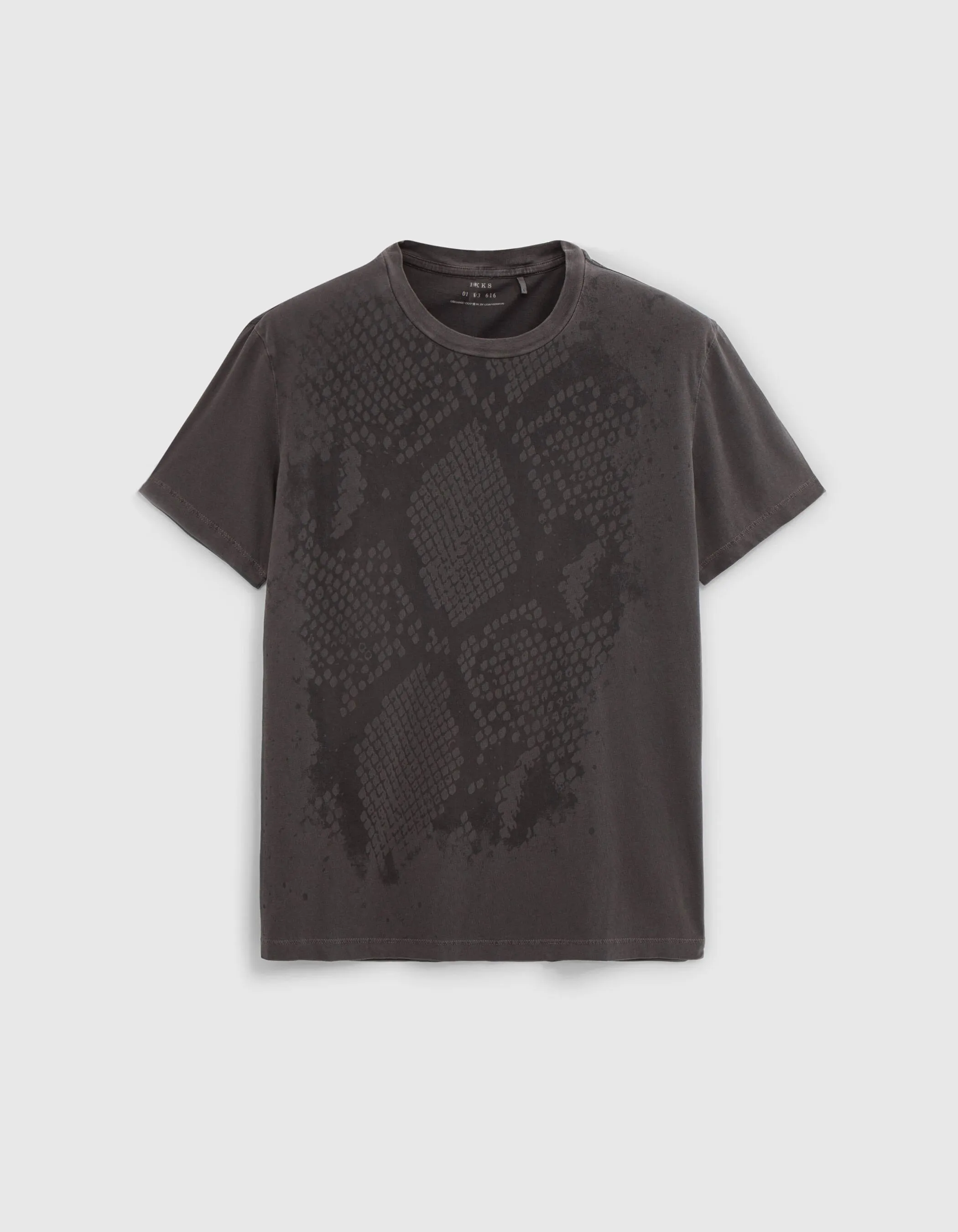 T-shirt café noir motif effet serpent Homme