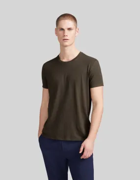 T-shirt kaki chanvre et coton flammé Homme