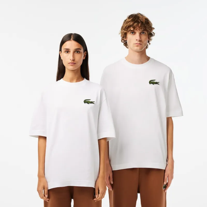 T-SHIRT LACOSTE UNISEXE LOOSE FIT AVEC GRAND CROCODILE COTON BIOLOGIQUE