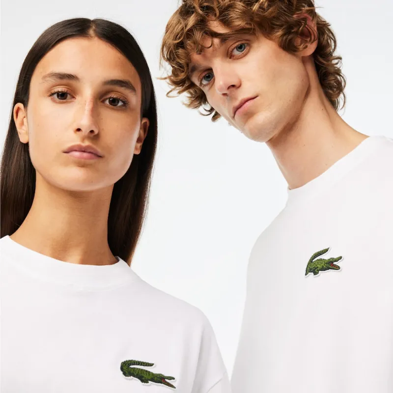 T-SHIRT LACOSTE UNISEXE LOOSE FIT AVEC GRAND CROCODILE COTON BIOLOGIQUE