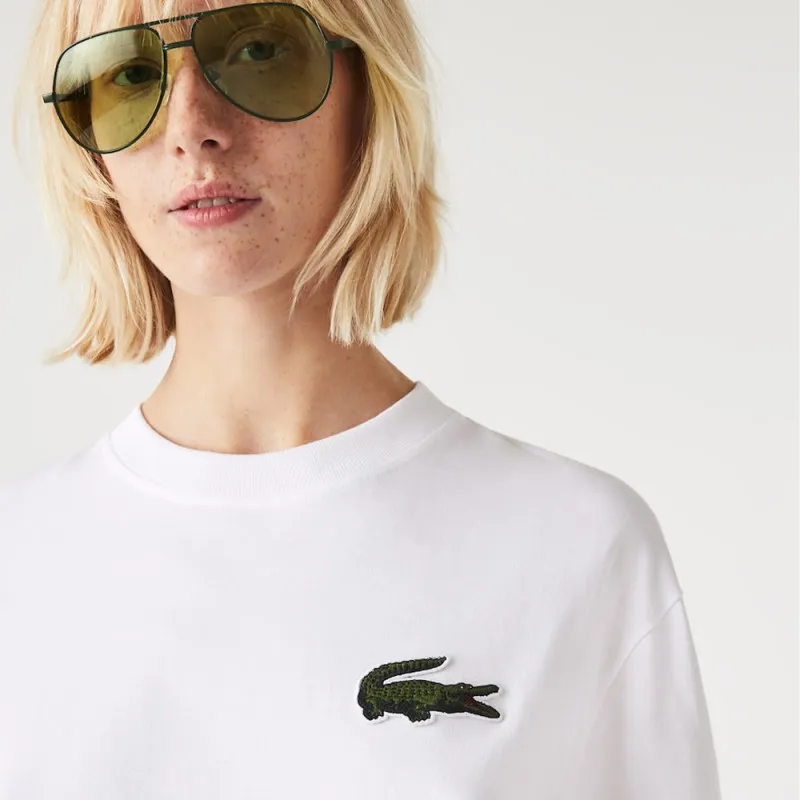 T-SHIRT LACOSTE UNISEXE LOOSE FIT AVEC GRAND CROCODILE COTON BIOLOGIQUE