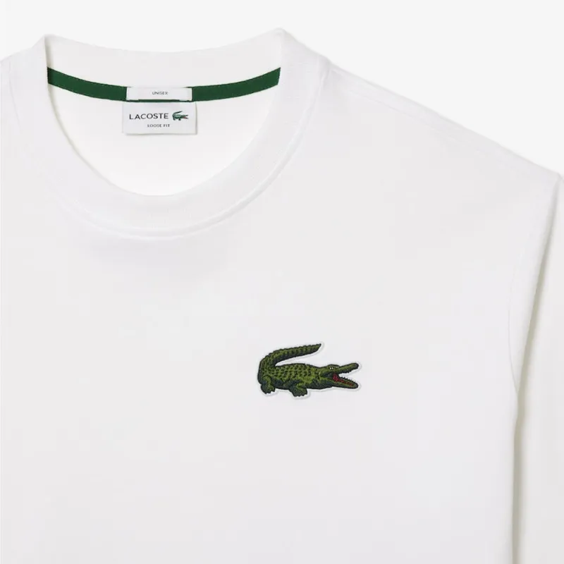 T-SHIRT LACOSTE UNISEXE LOOSE FIT AVEC GRAND CROCODILE COTON BIOLOGIQUE