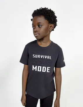 T-shirt noir messages embossés MINECRAFT garçon