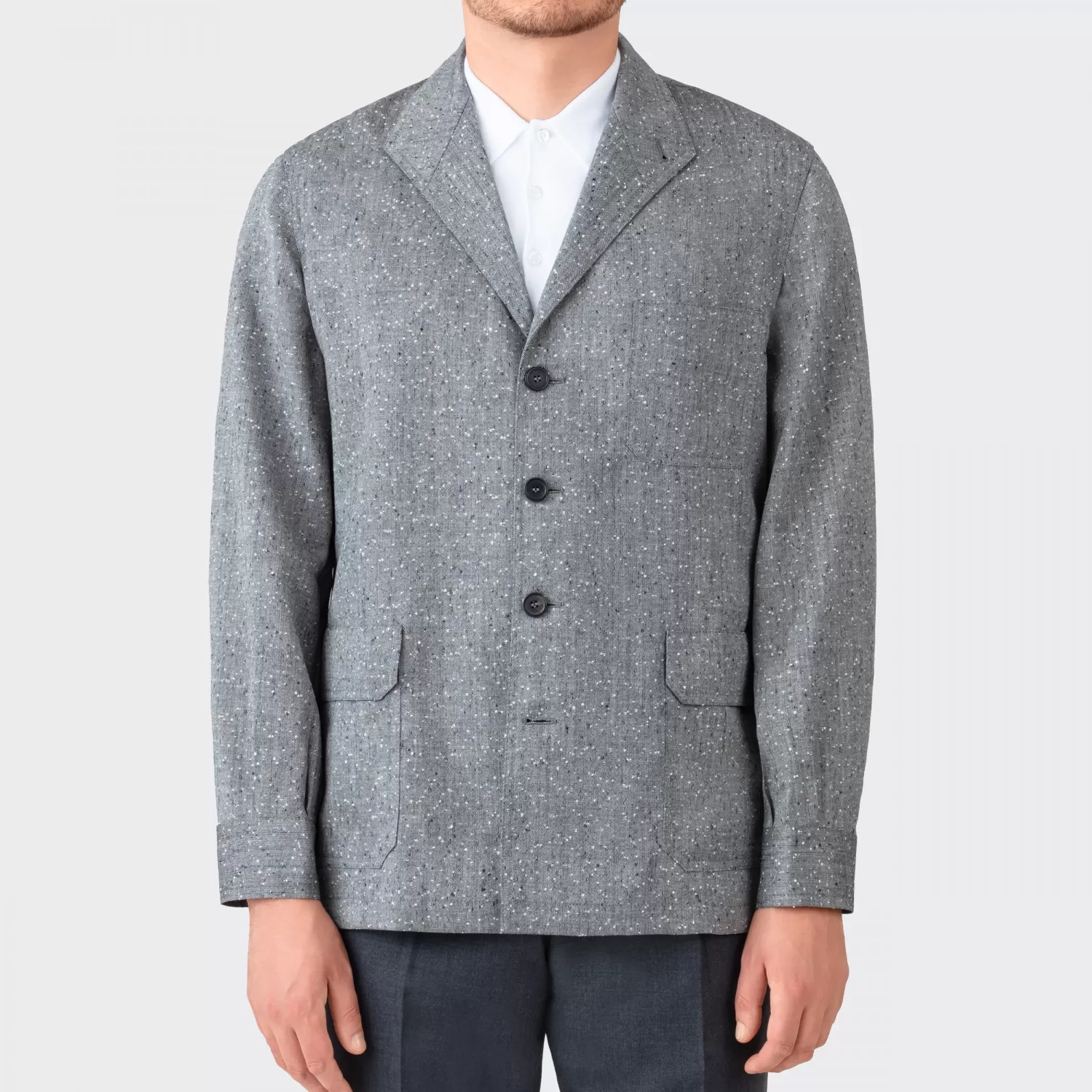 Teba Jacket Donegal en Laine Tropicale : Gris