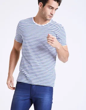 Tee-shirt marinière à rayures doupions Homme