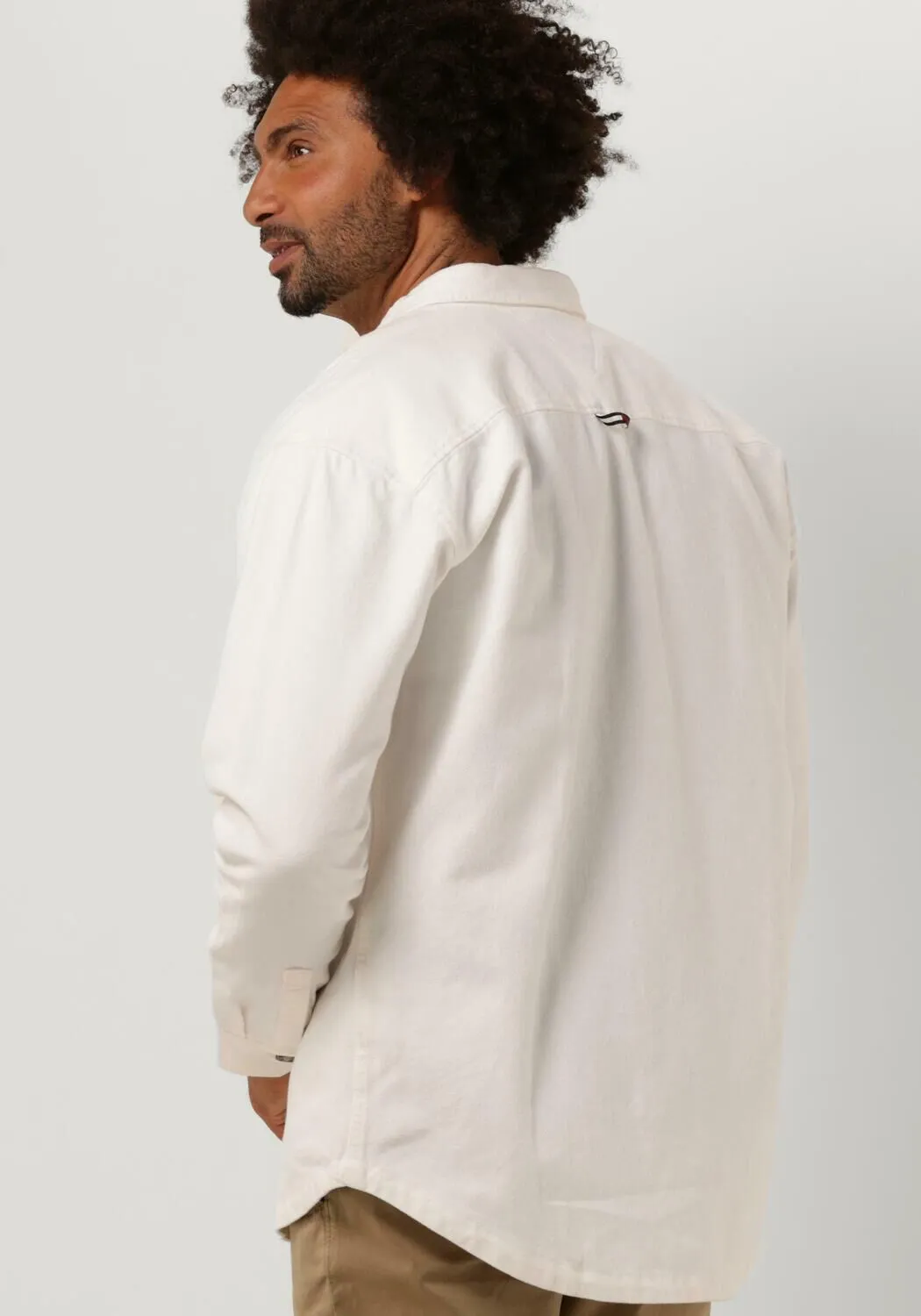 tommy jeans surchemise tjm soft casual overshirt blanc