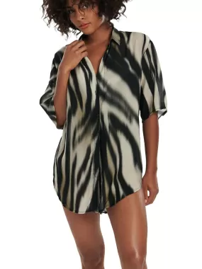 Tunique chemise estivale manches courtes Kefalonia - Noir