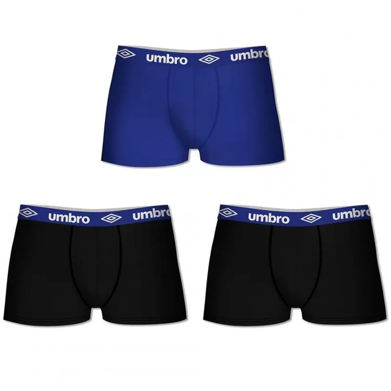 UMBRO Lot de 3 Boxers Homme Coton BCX3CLASS C Noir Roi