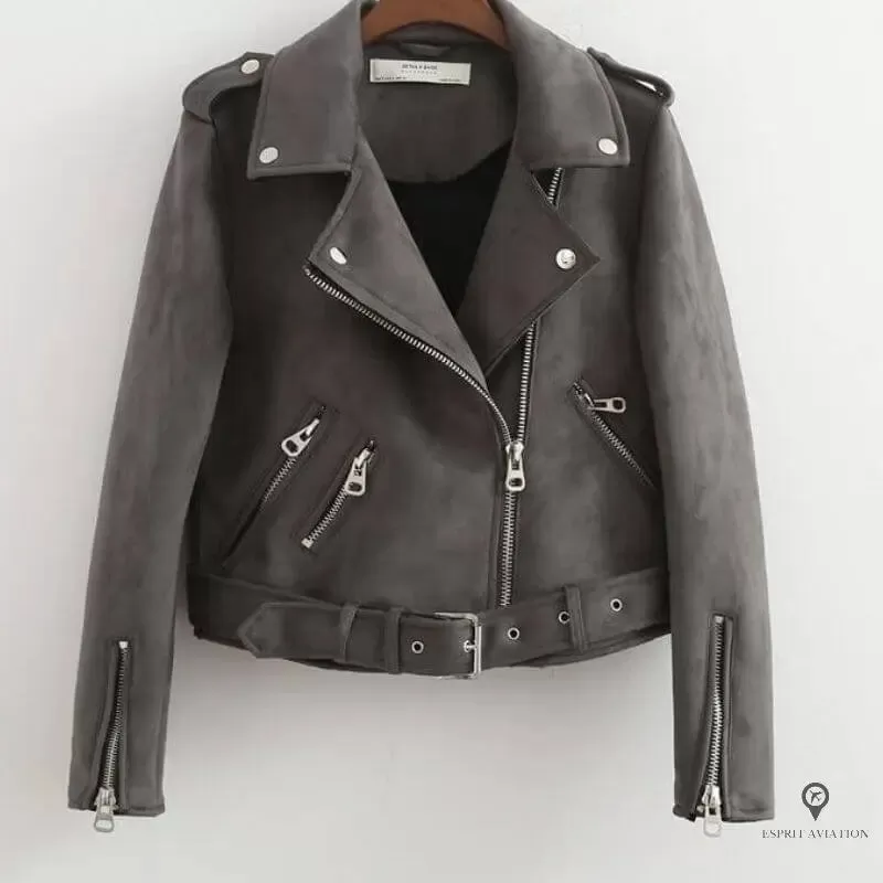 Veste aviateur femme gris