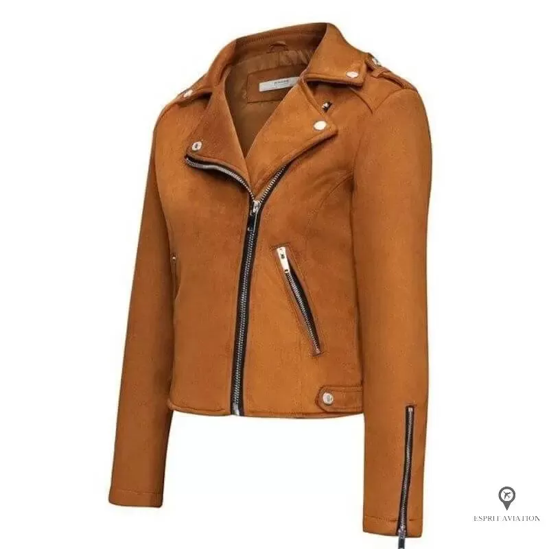 veste aviateur femme marron