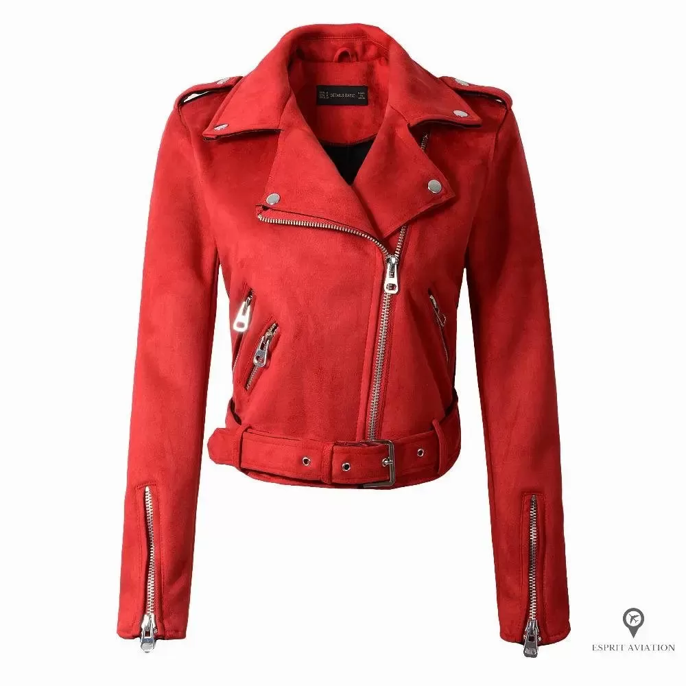 Veste aviateur femme style cuir daim