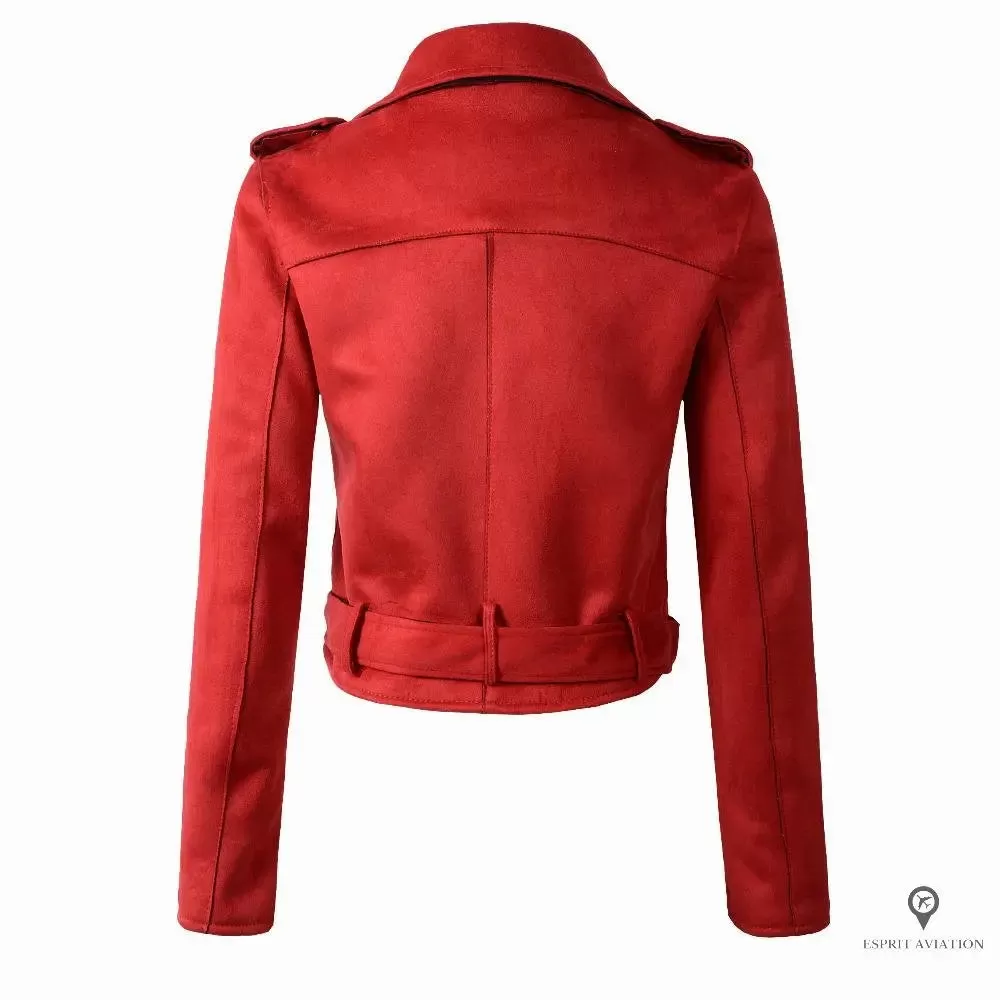 Veste aviateur femme style cuir daim