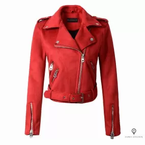 Veste aviateur femme style cuir daim