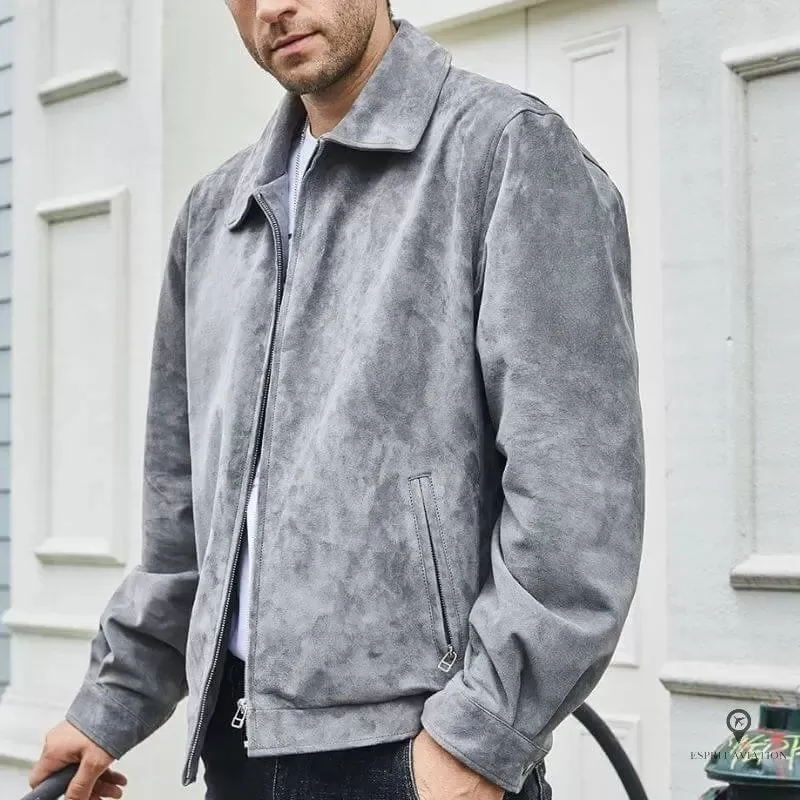 Veste Aviateur Homme Gris