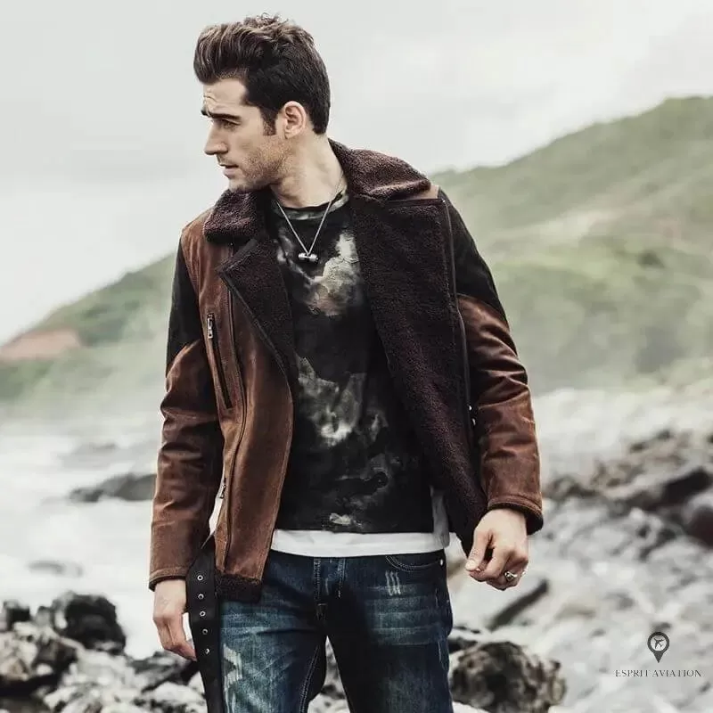 Veste Aviateur Homme Marron