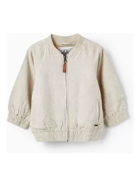 Veste Bomber en Lin pour Bébé Garçon  CÉRÉMONIE - Beige