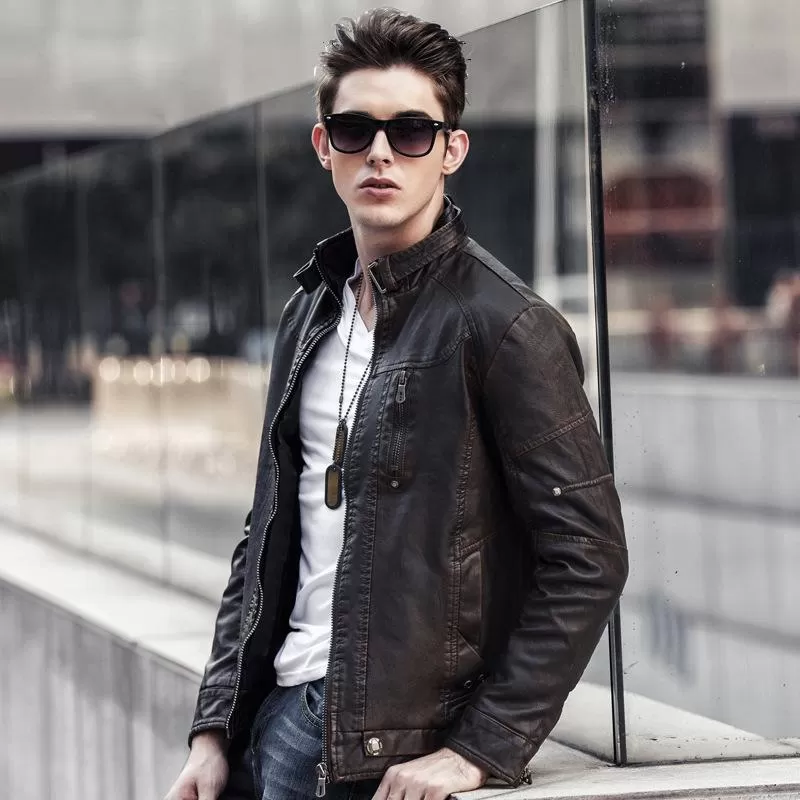 Veste Cuir Homme style Cafe racer