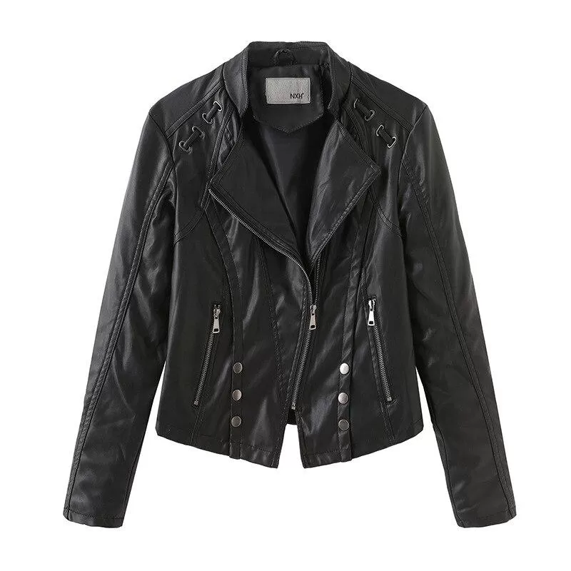 Veste de motard en simili cuir