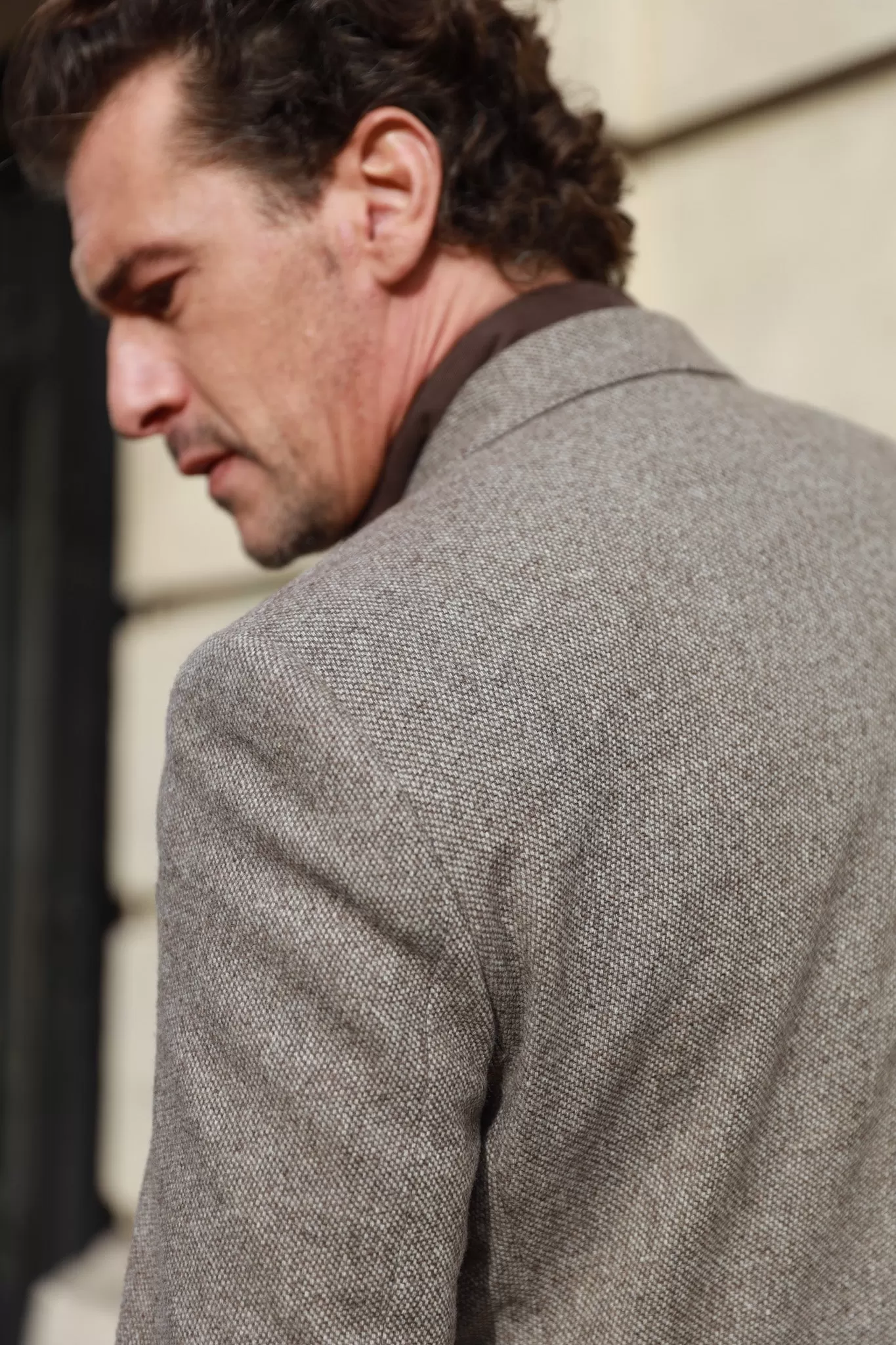 Veste Goal en laine et cachemire - Tweed Beige