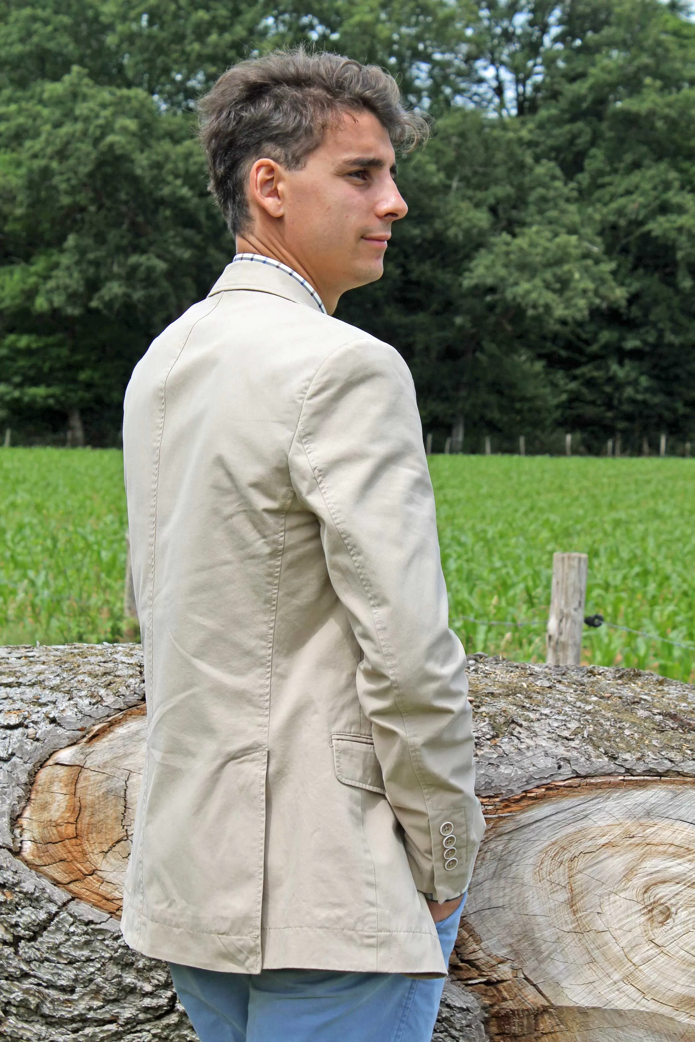 Veste Homme Beige en Toile Gurteen