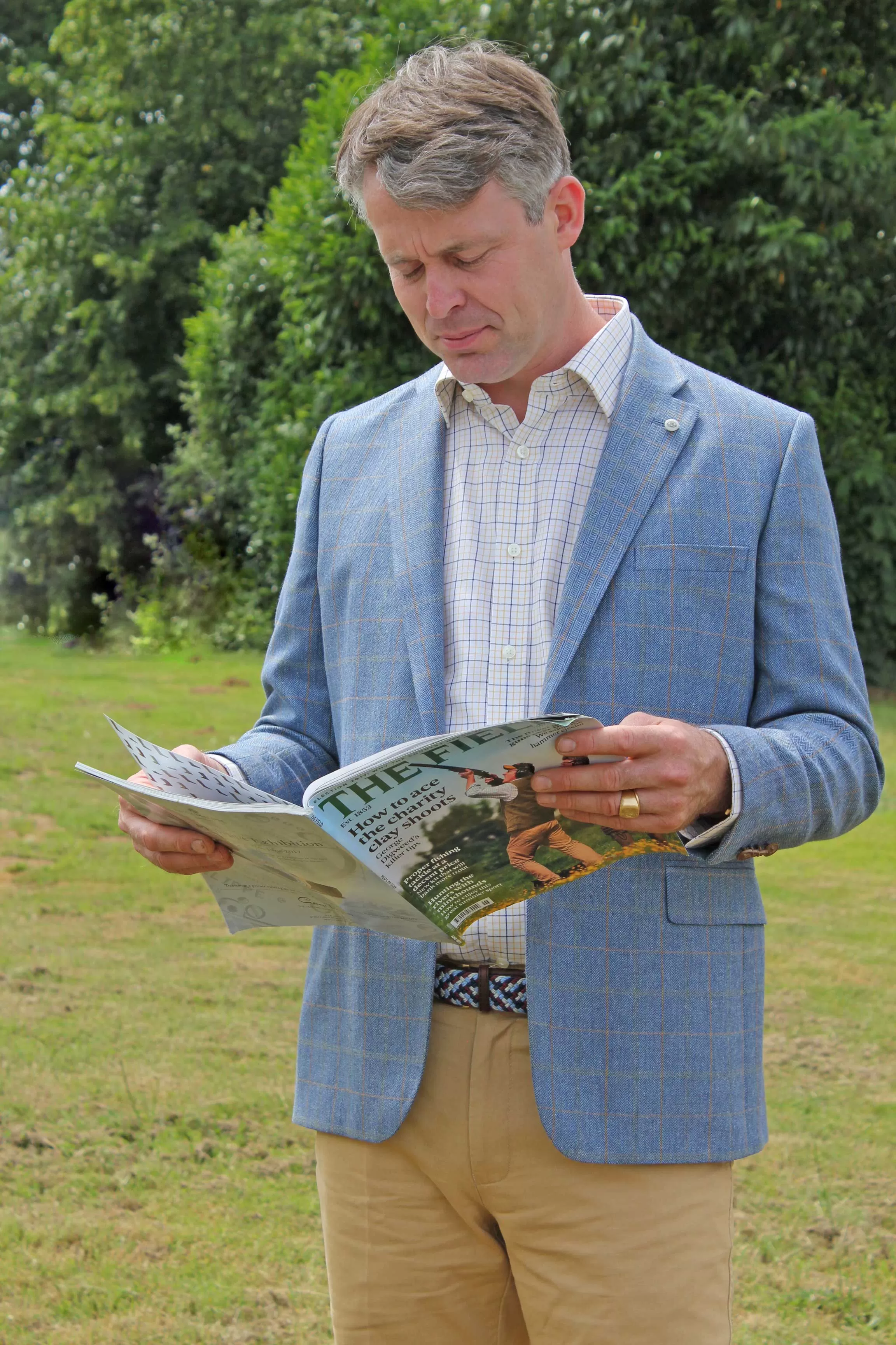 Veste Homme Été en Tweed Bleu