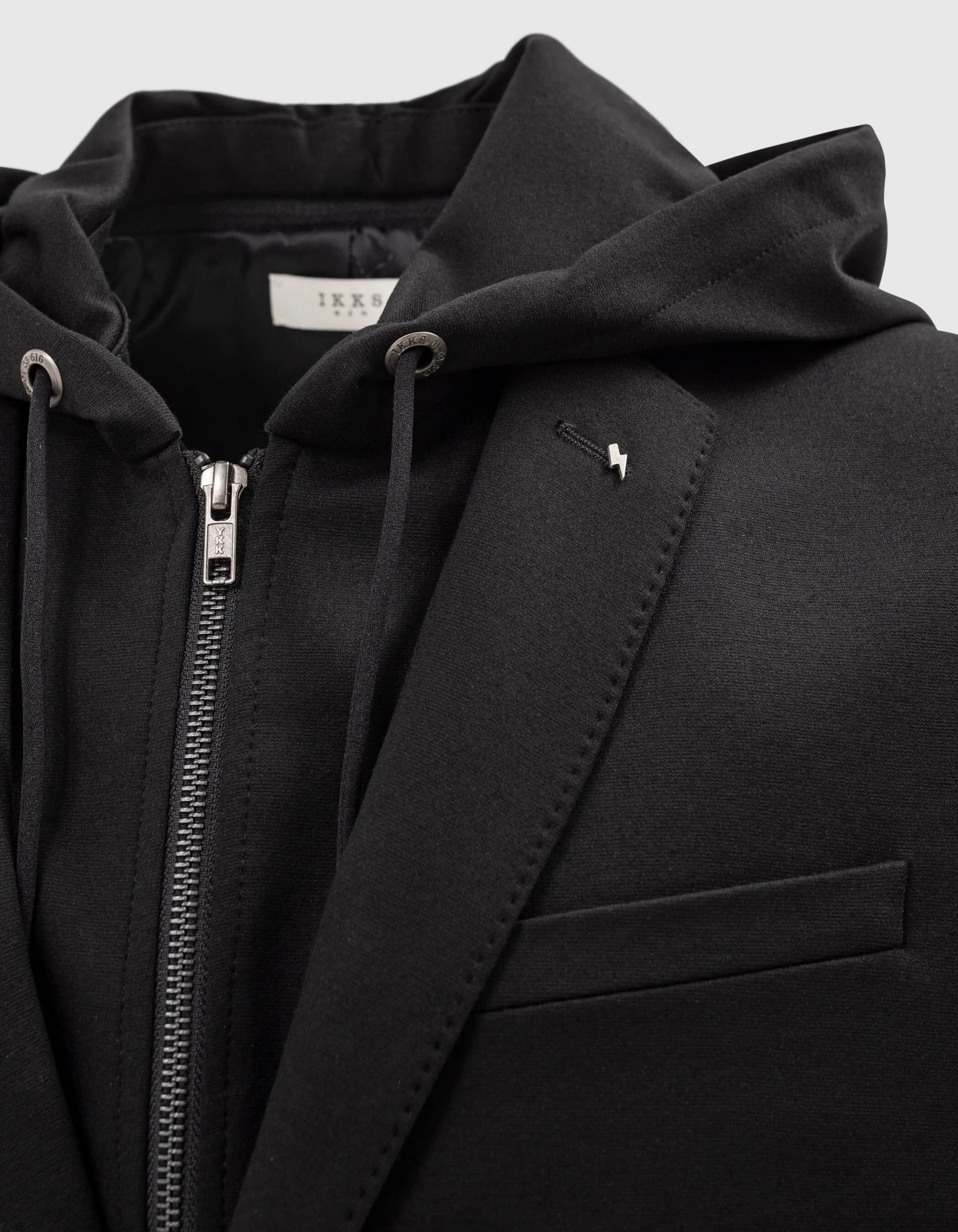 Veste noire Interlock à parementure amovible Homme