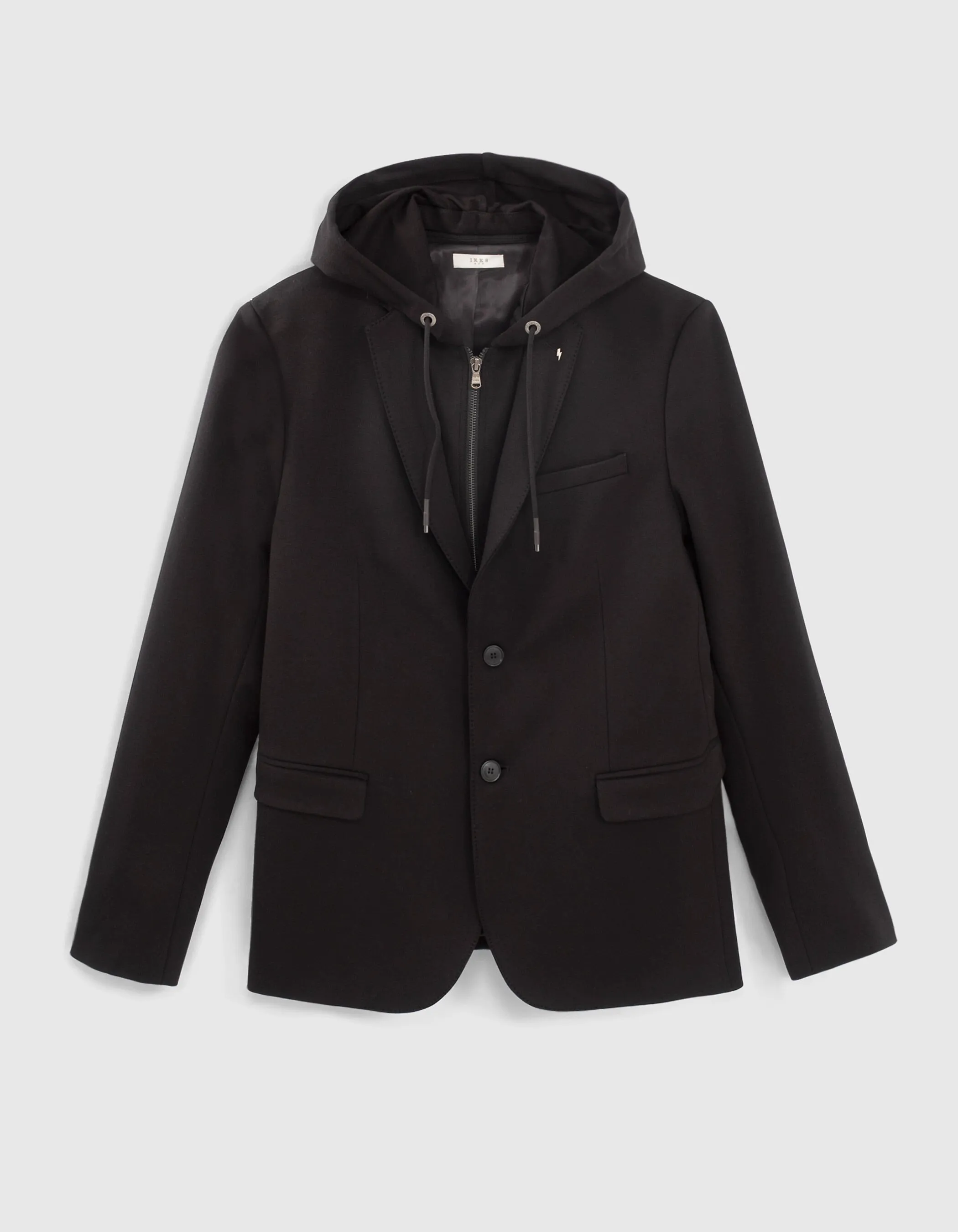 Veste noire Interlock à parementure amovible Homme