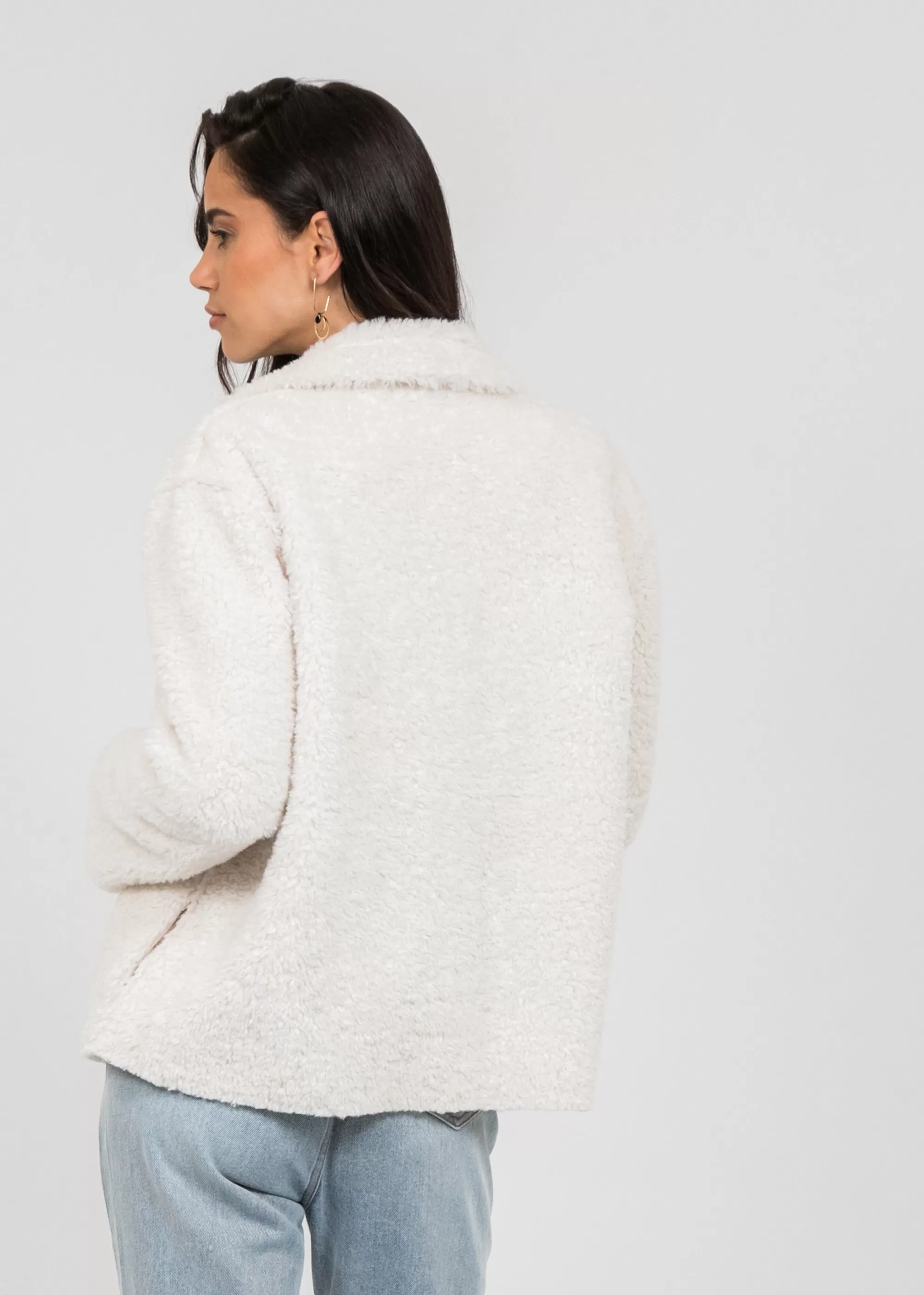 Veste pelucheuse crème